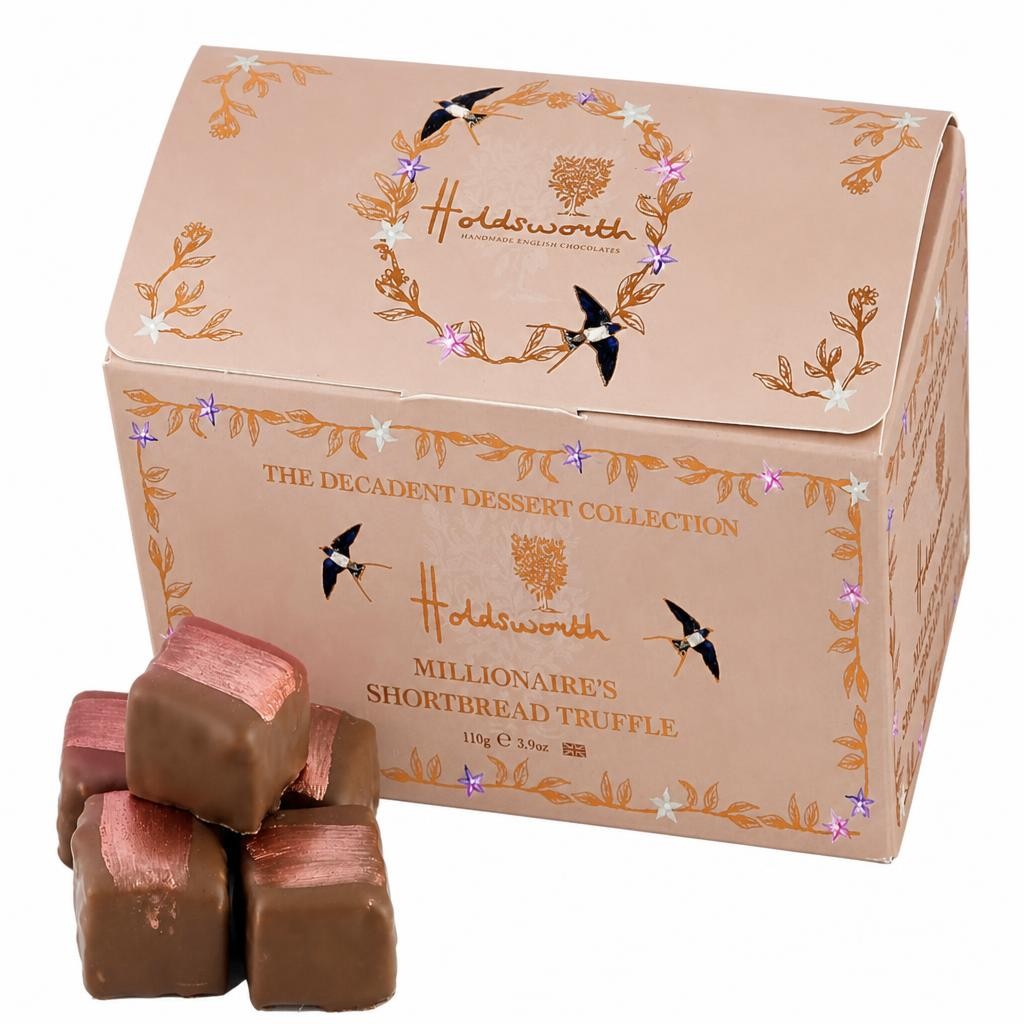 Holdsworth Chocolates Millionaires Short bread Truffles Ballotin Box | 110g
