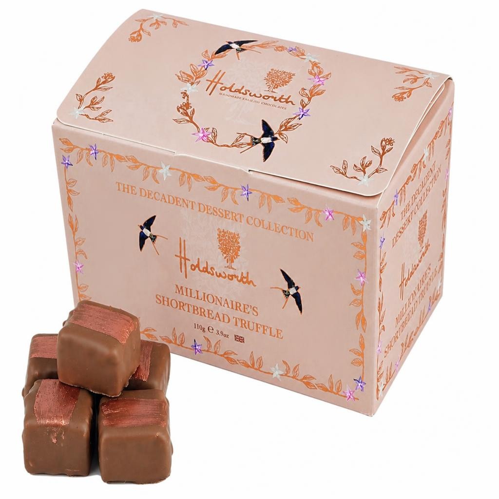 Holdsworth Chocolates Millionaires Short bread Truffles Ballotin Box | 110g