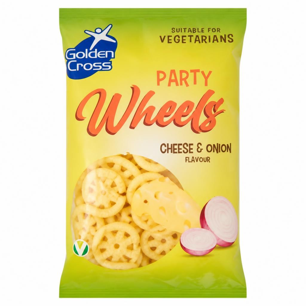 Golden Cross Party Wheels Cheese & Onion Flavour 90g