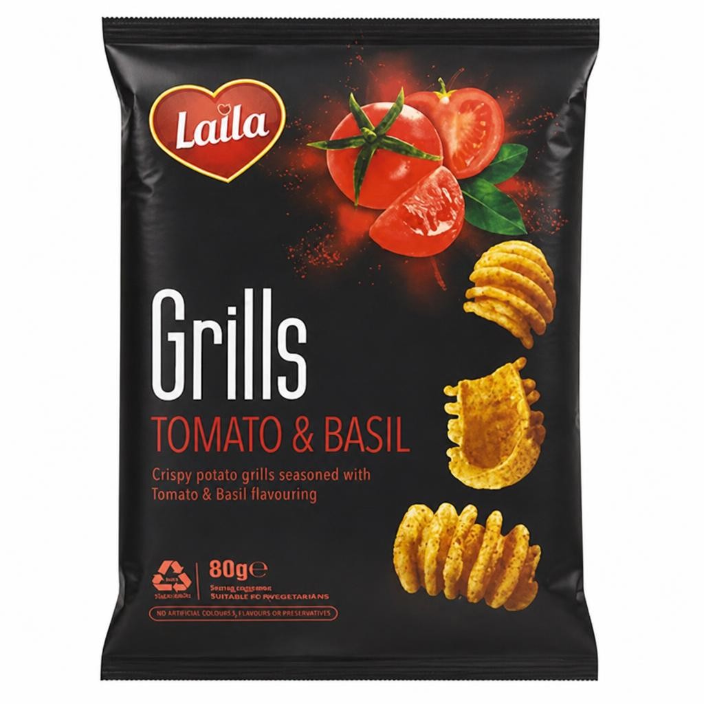 Laila Grills Tomato & Basil 80g