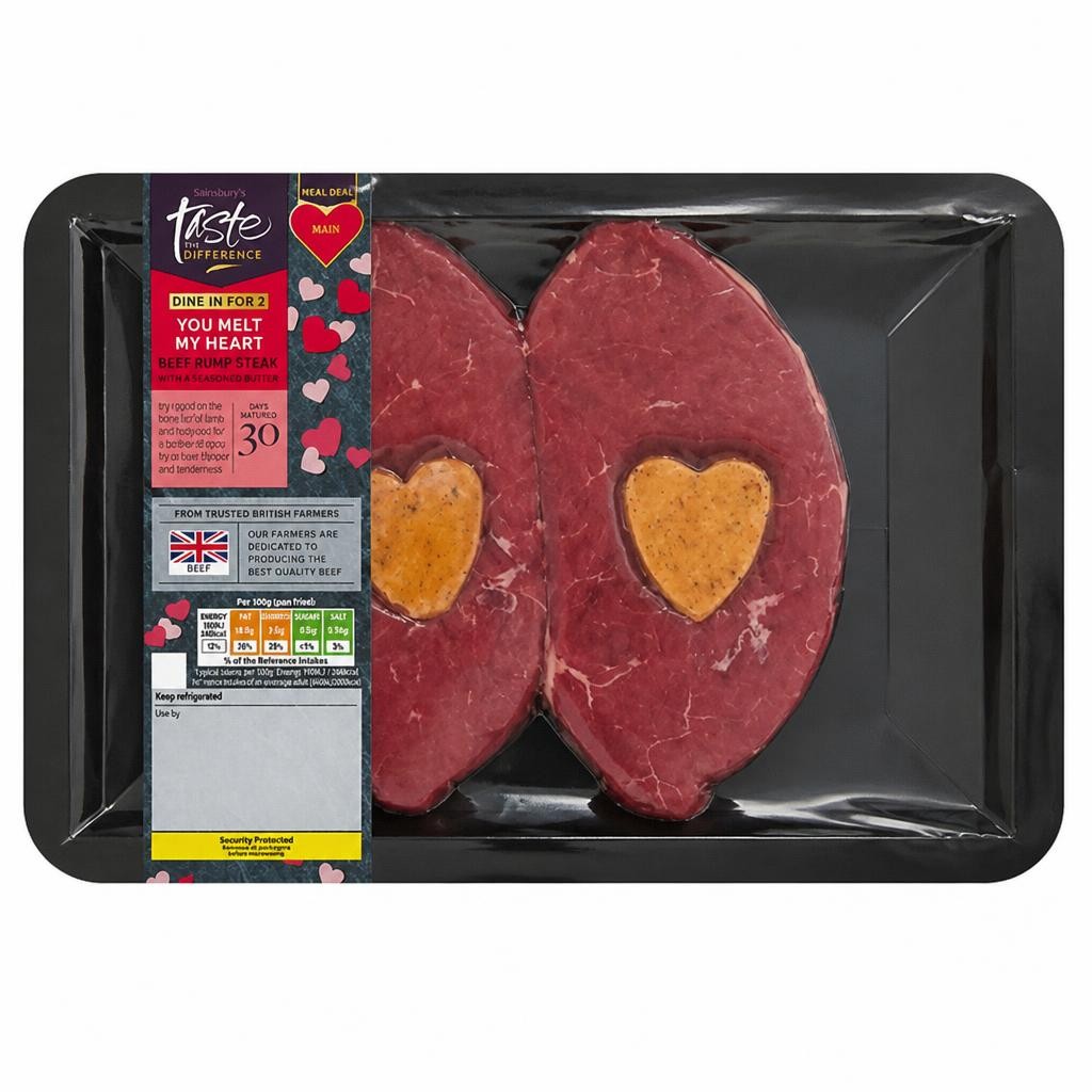 Sainsbury's Beef Rump Steaks with Peppercorn Butter, Taste the Difference 370g