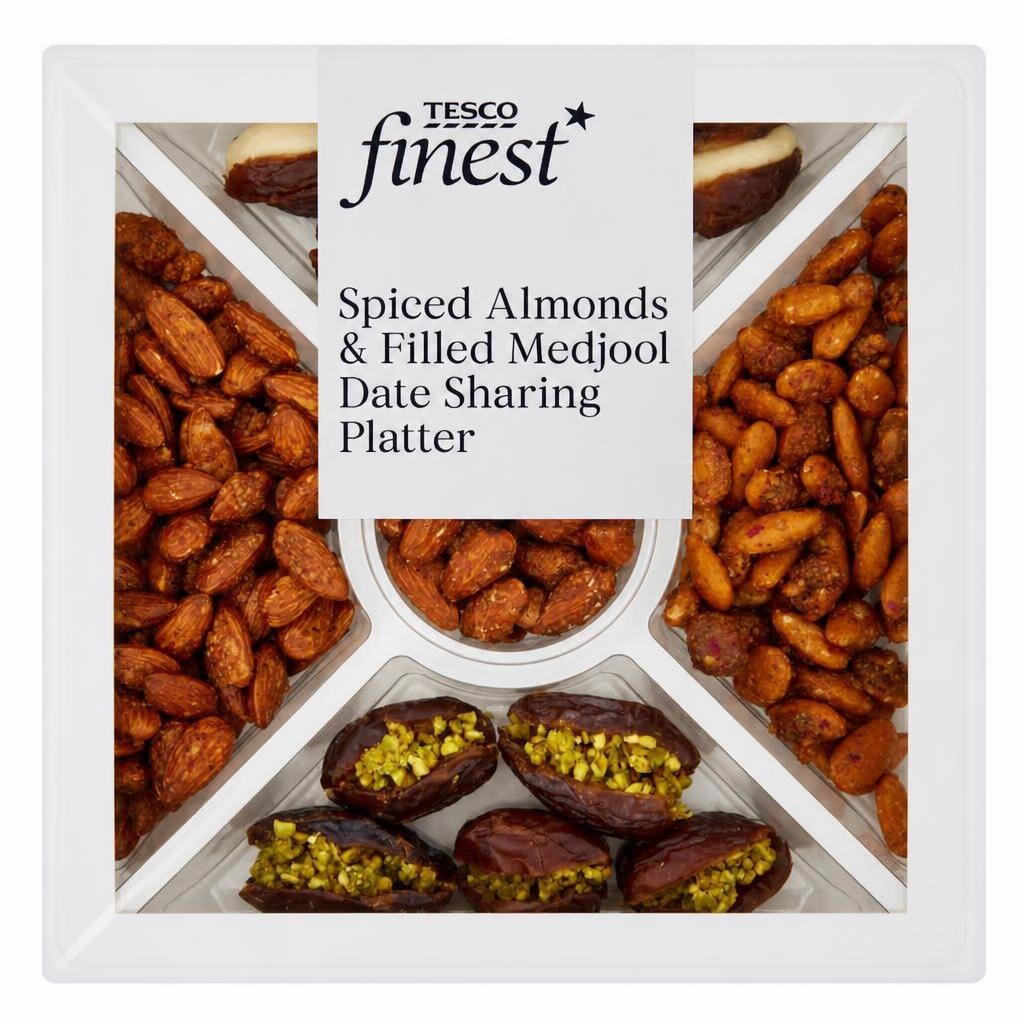 Tesco Finest Spiced Almonds Medjool Date Tray 450G