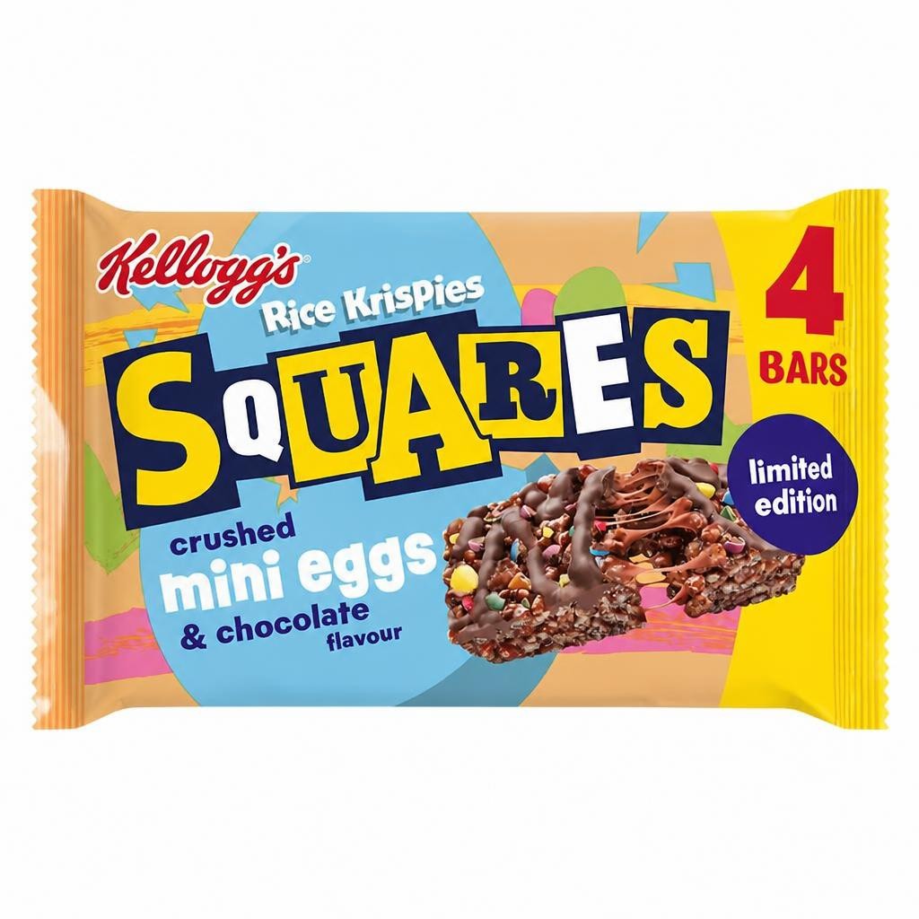 KELLOGG'S RICE KRISPIES SQUARES MINI EGGS & CHOCOLATE FLAVOUR 4x36g