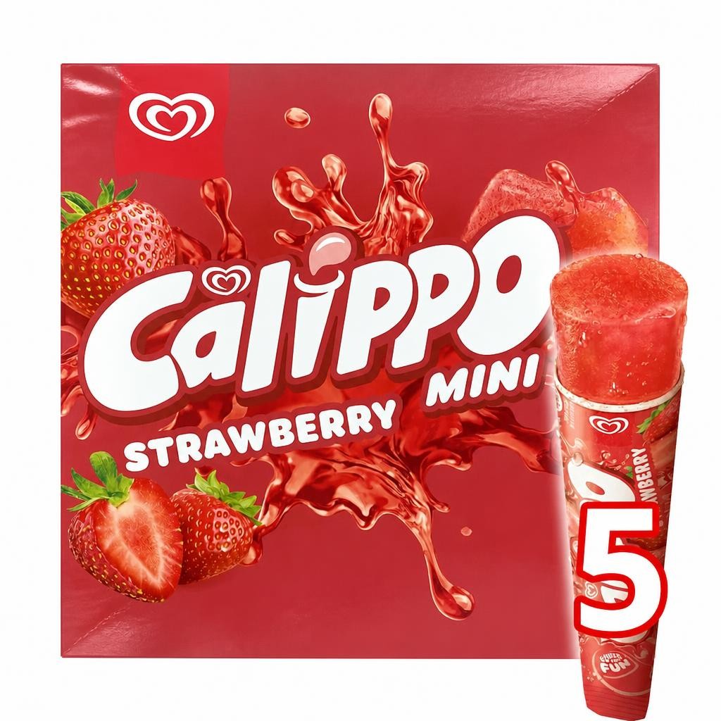 Calippo Mini Strawberry Ice Lollies 5 x 80ml