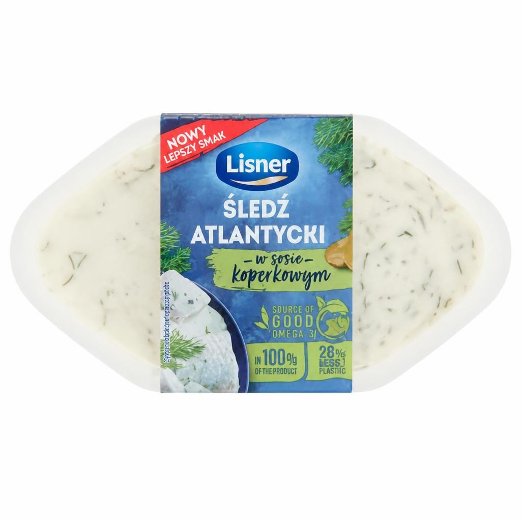 Lisner Marinated, Sliced Herring Skinless Fillets in Dill Sauce 280g