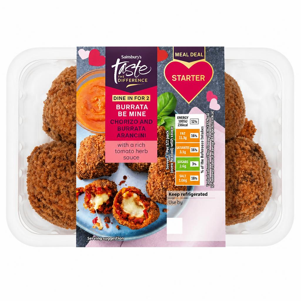 Sainsbury's 230g Burrata Be Mine Chorizo & Burrata Arancini, Taste the Difference