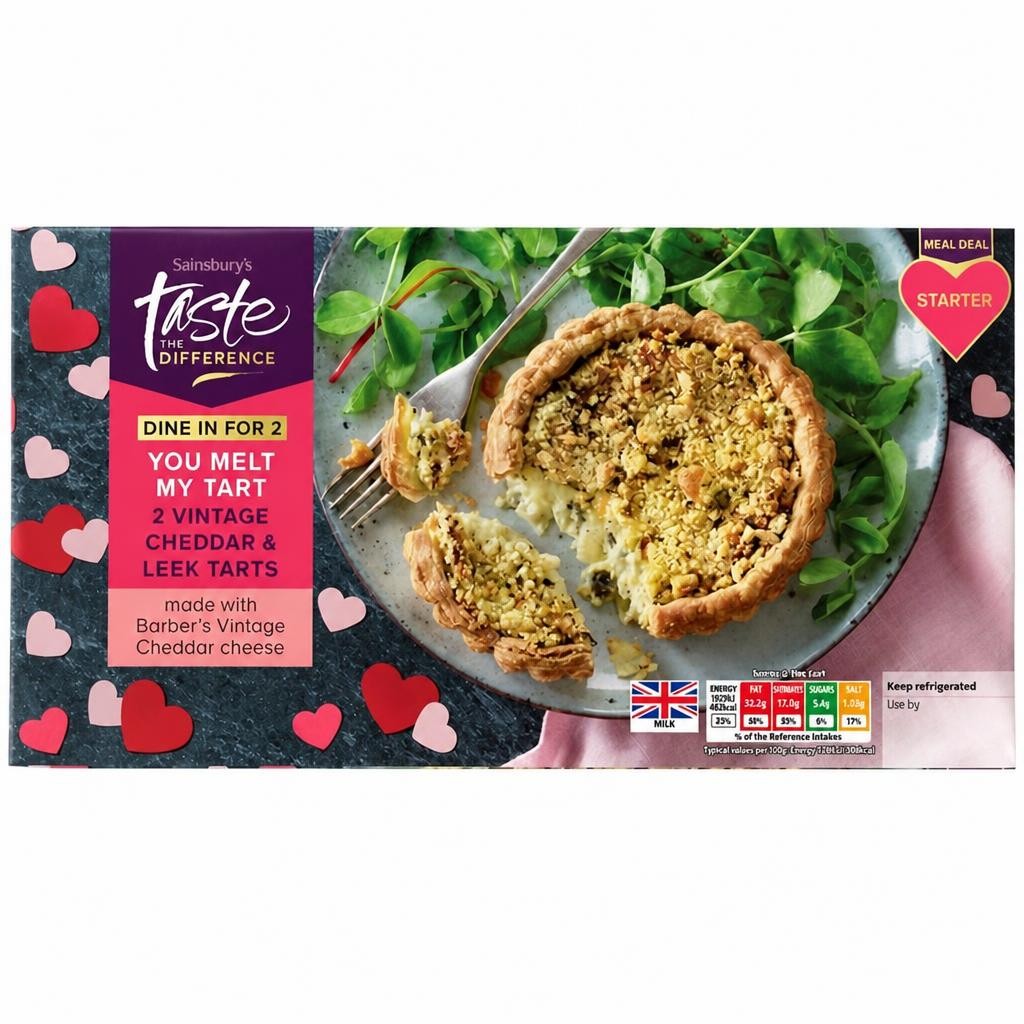 Sainsbury's 2 x Vintage Cheddar & Leek Tarts, Taste the Difference 260g