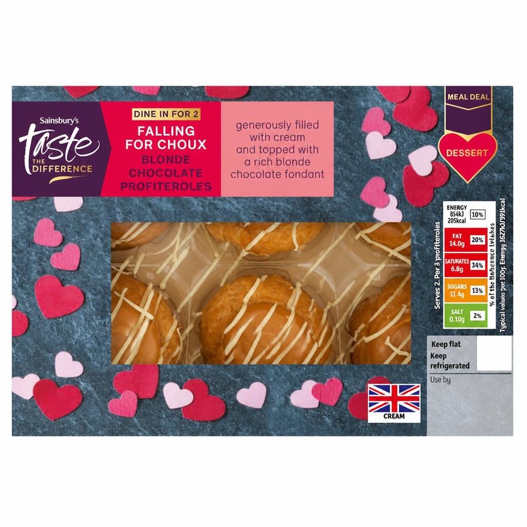 Sainsbury's 6 Blonde Chocolate Profiteroles, Taste the Difference 105g