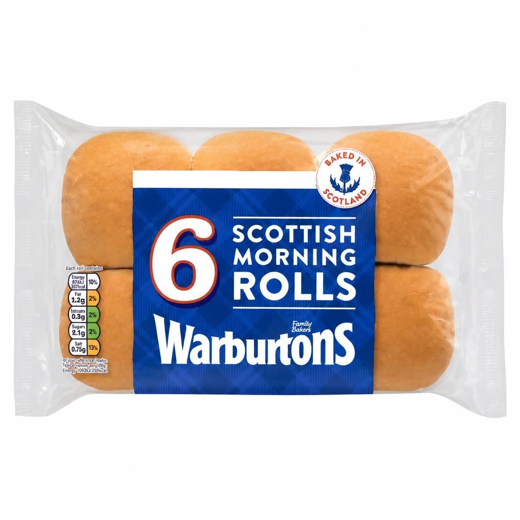 Warburtons 6 Scottish Morning Rolls