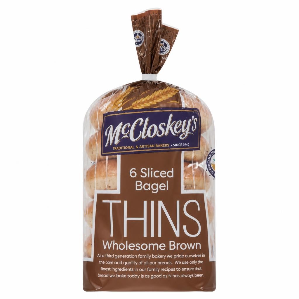 McCloskey's 6 Sliced Bagel Thins Wholesome Brown 6 x 55g (330g)
