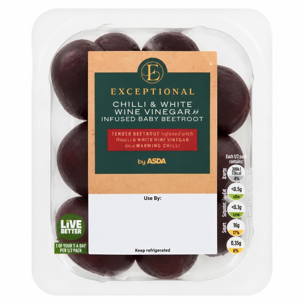 Exceptional by ASDA Exceptional by  Chilli & White Wine Vinegar Infused Baby Beetroot 175g