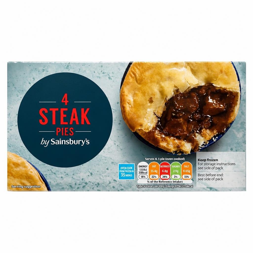 Sainsbury's Steak Pies x4 568g