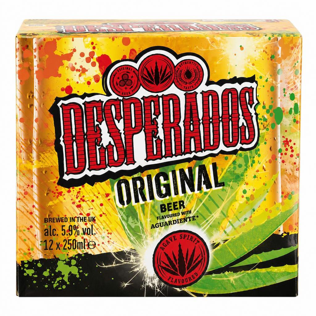 Desperados Tequila Flavoured Lager Beer Bottle 12x250ml