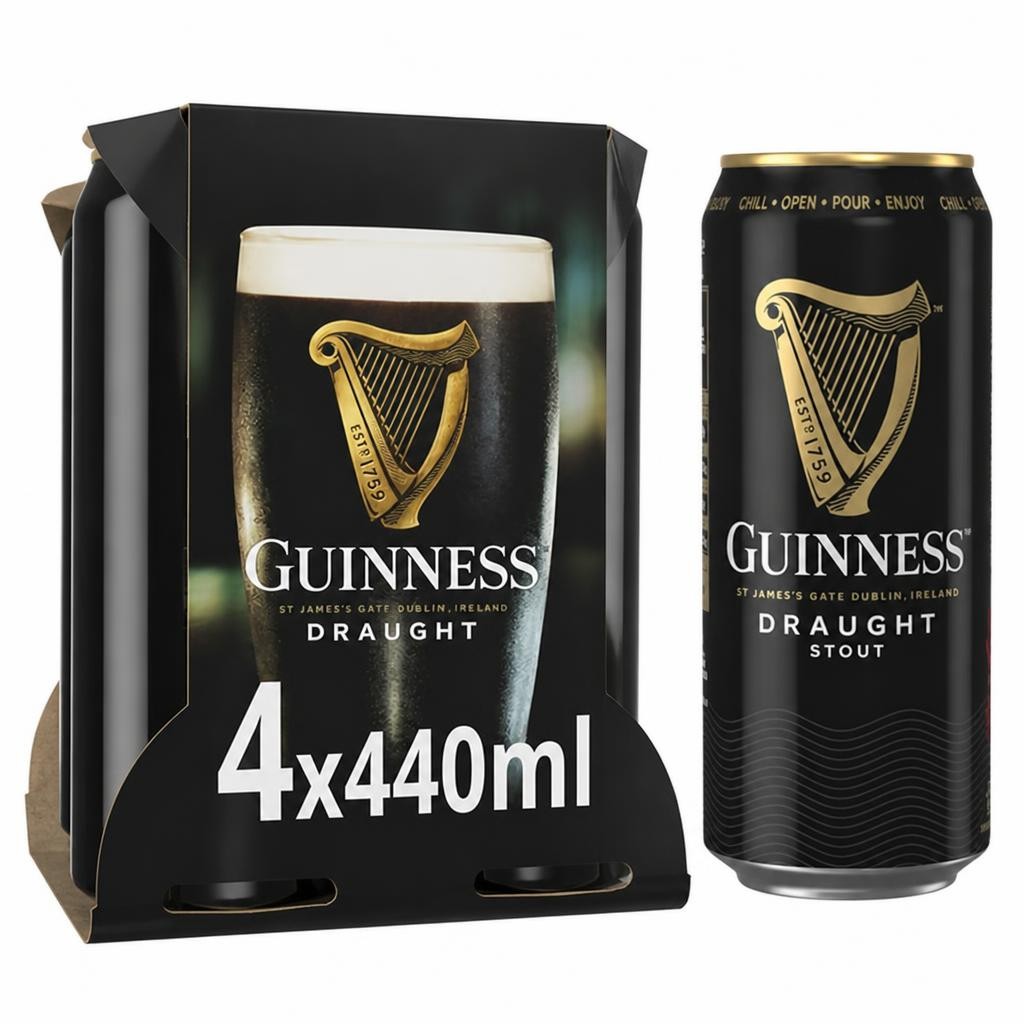 Guinness Draught Stout Beer Cans 4x440ml