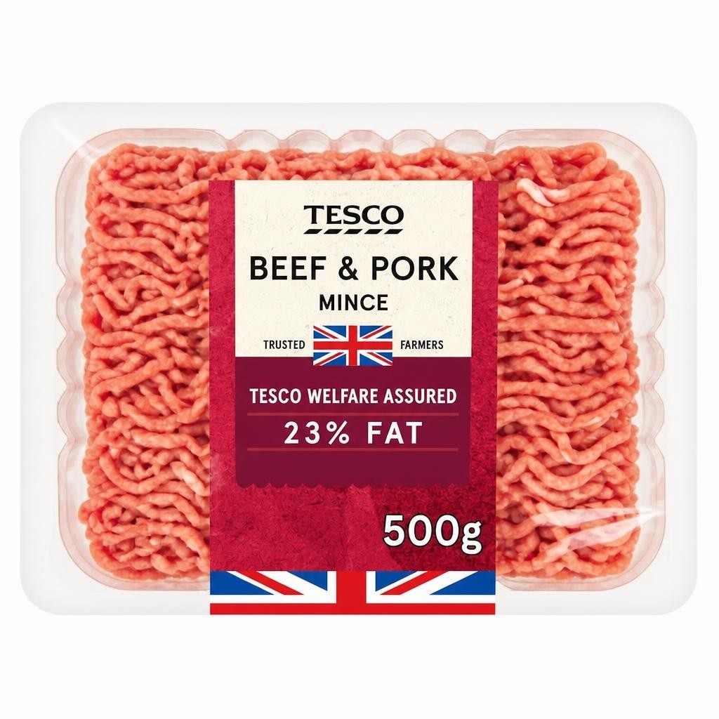 Tesco Beef & Pork Mince 23% Fat 500g