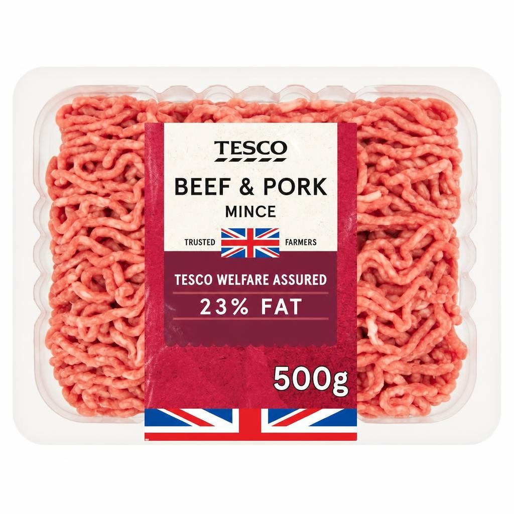 Tesco Beef & Pork Mince 23% Fat 500g
