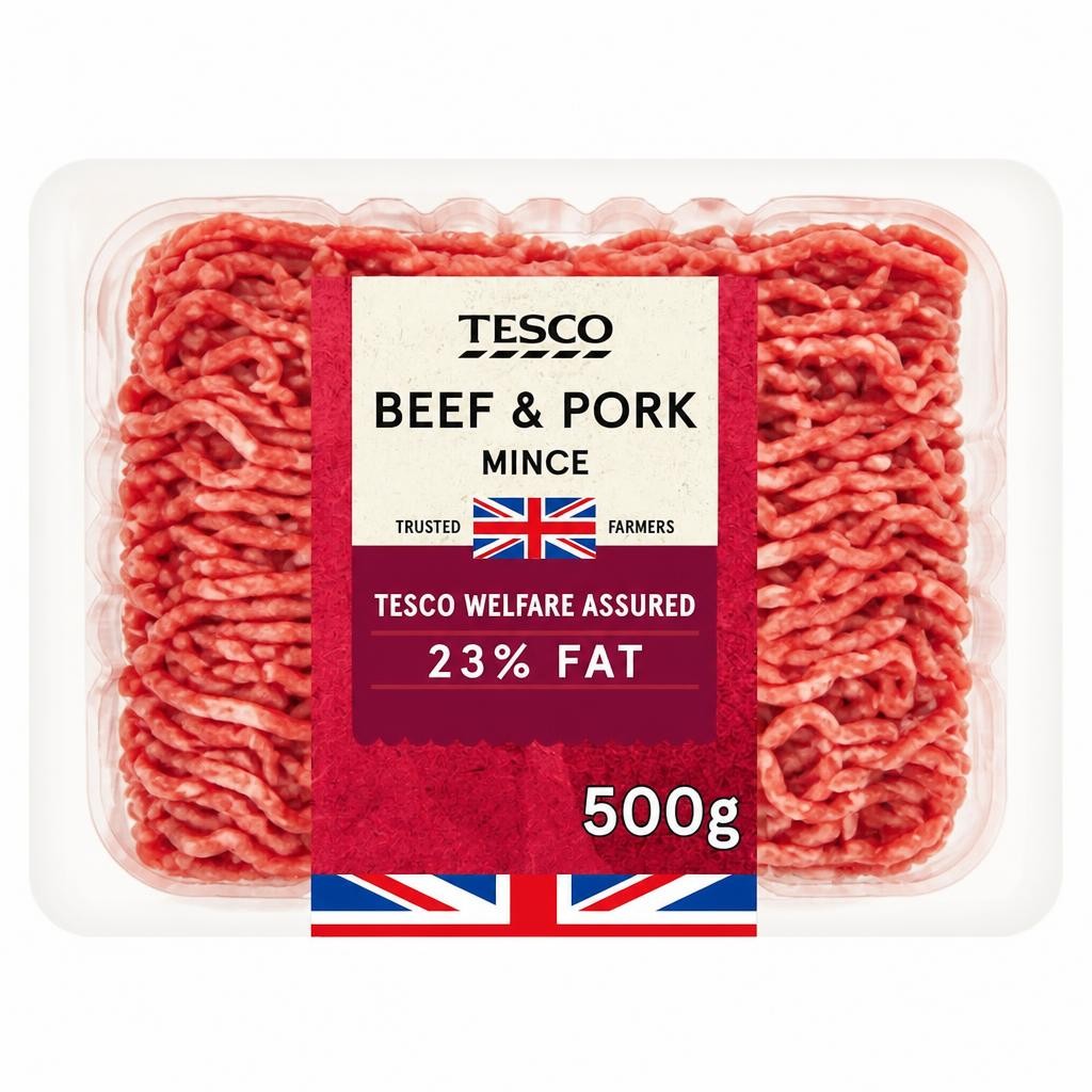 Tesco Beef & Pork Mince 23% Fat 500g