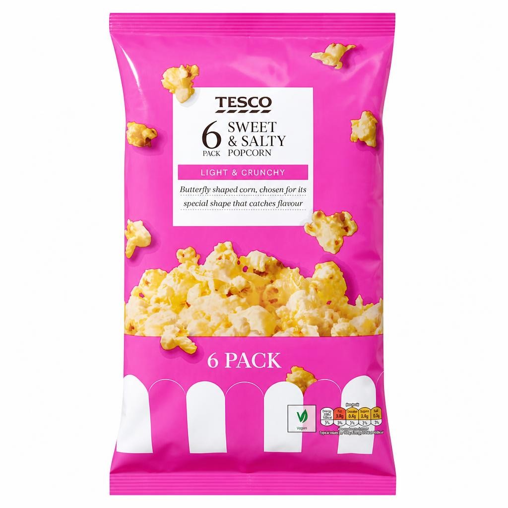 Tesco Sweet & Salted Popcorn 6X14g