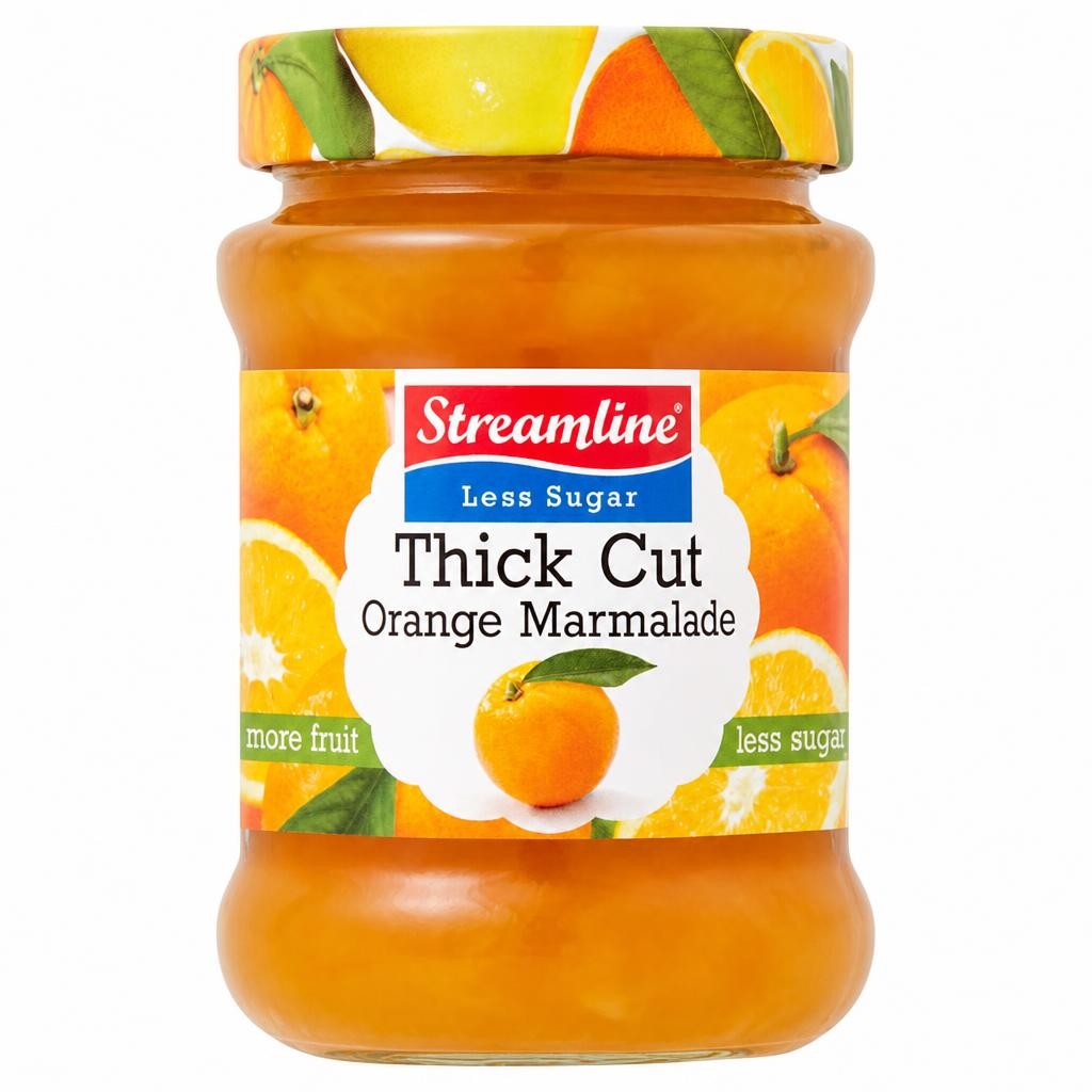 Streamline Reduced Sugar Thick Cut Orange Marmalade 340G