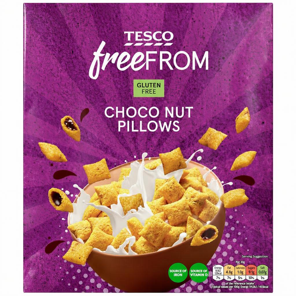 Tesco Free From Choco-Nut Pillows 300G.