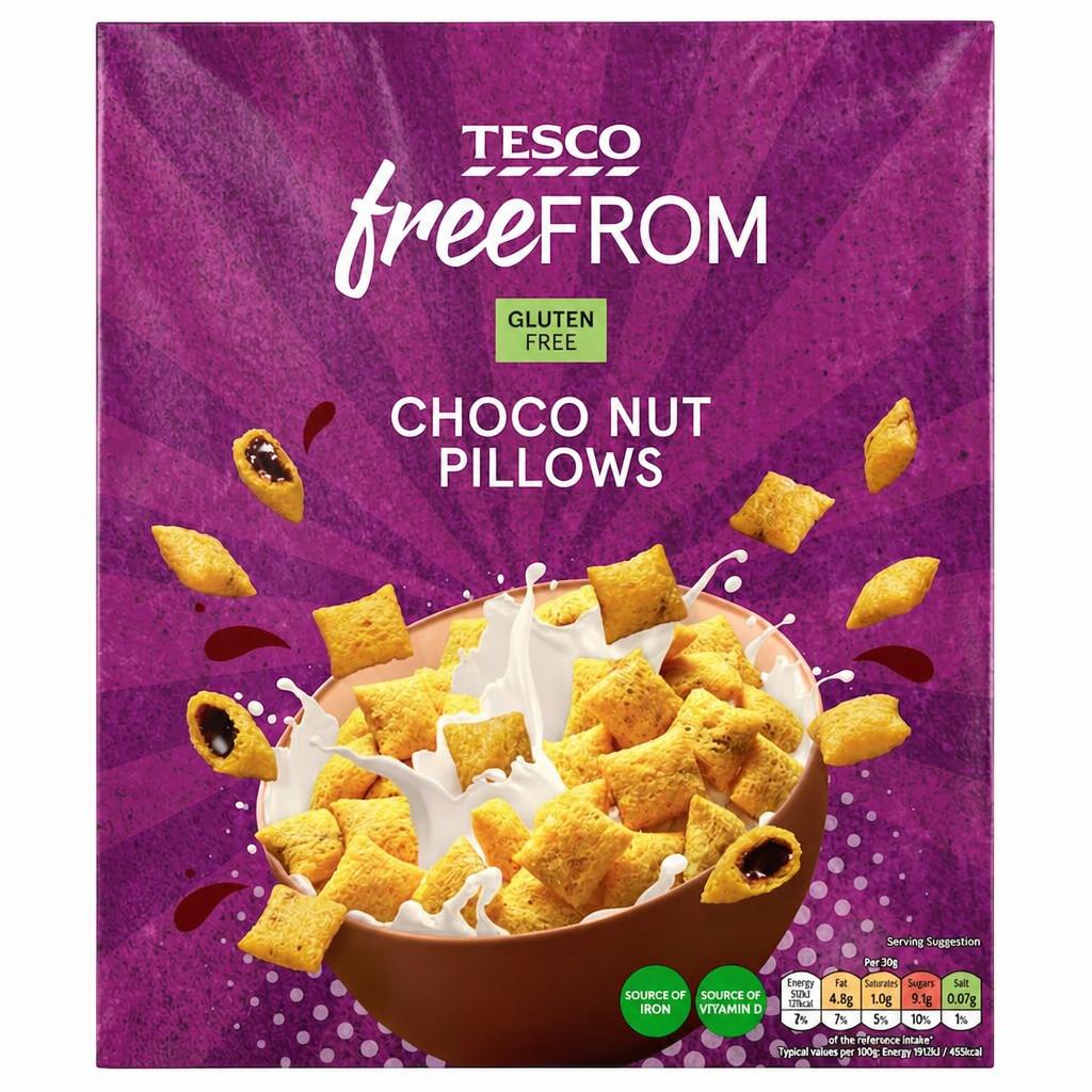 Tesco Free From Choco-Nut Pillows 300G.