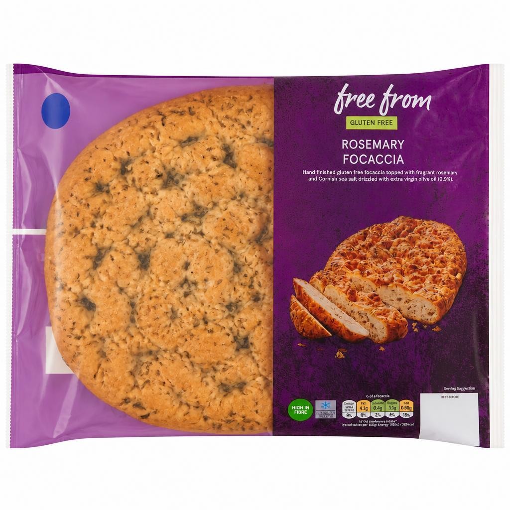 Tesco Free From Rosemary & Sea Salt Focaccia 350g