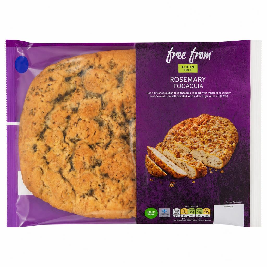 Tesco Free From Rosemary & Sea Salt Focaccia 350g