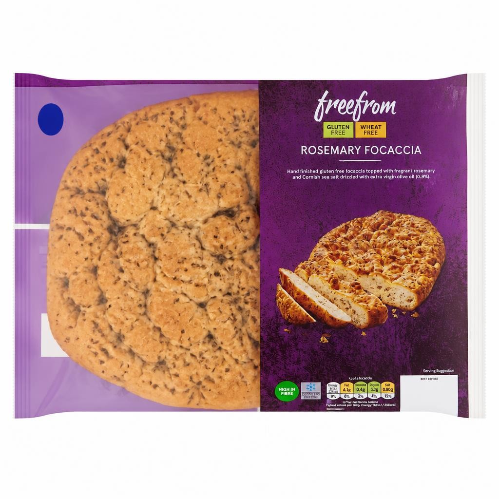 Tesco Free From Rosemary & Sea Salt Focaccia 350g