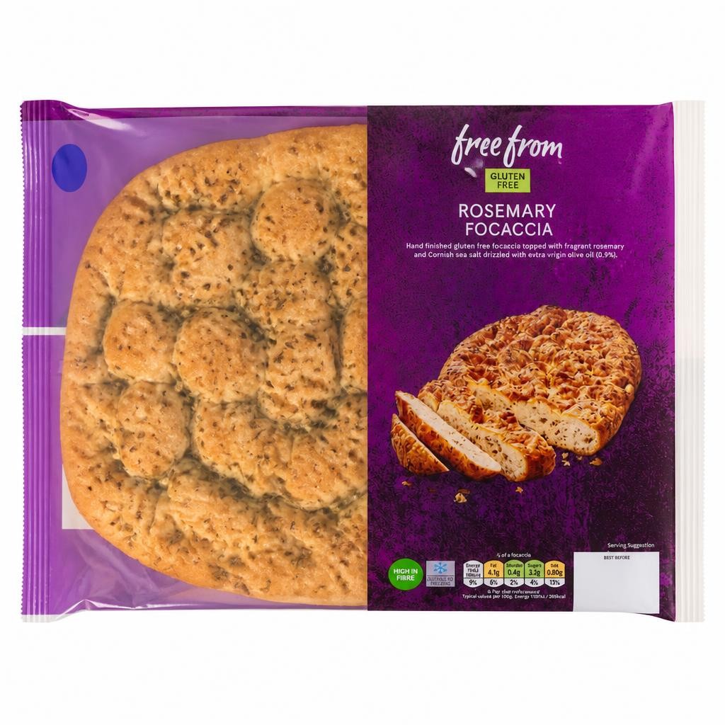 Tesco Free From Rosemary & Sea Salt Focaccia 350g