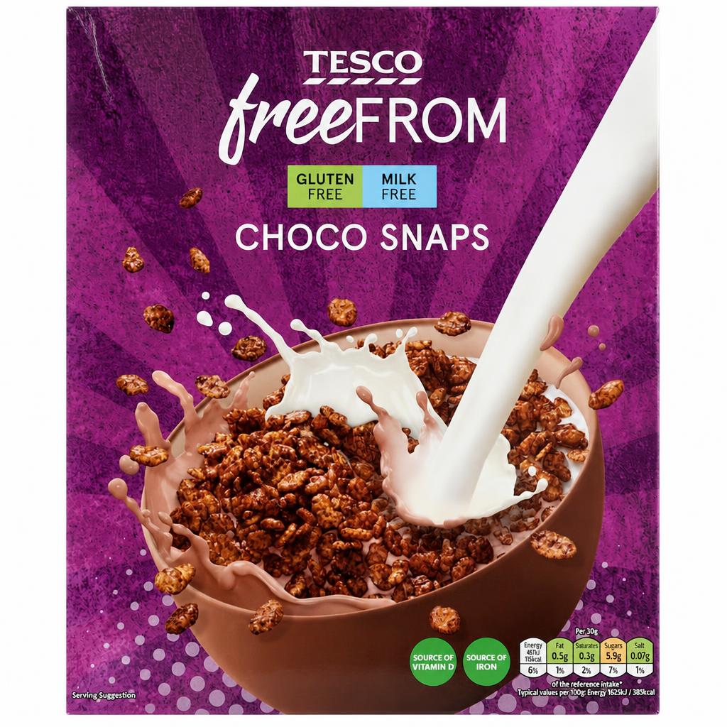 Tesco Free From Choco Snaps 300G.