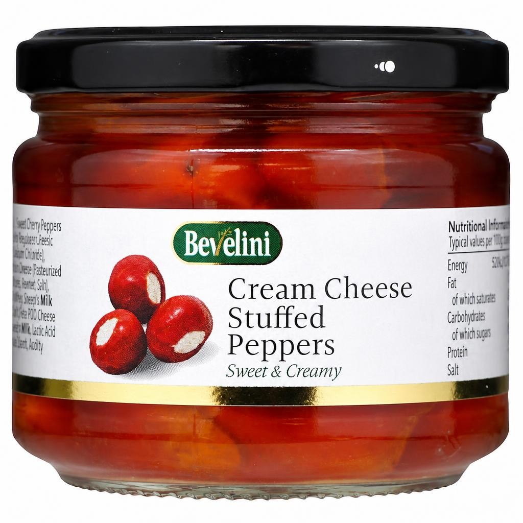 Bevelini Cream Cheese Stuffed Peppers 280g