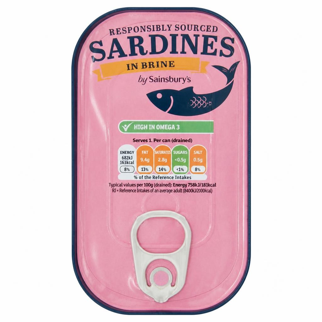 Sainsbury's Sardines in Brine 120g (90g*)