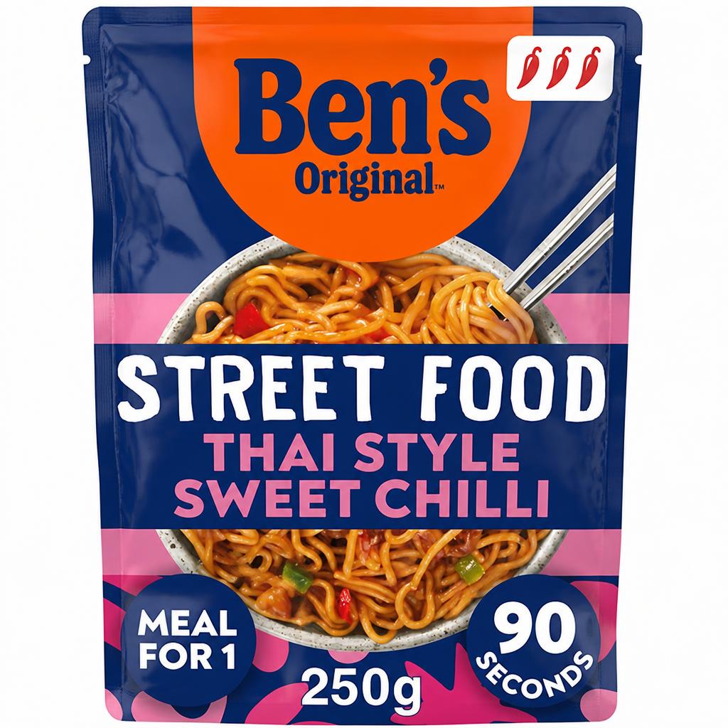 Ben's Original 250g Street Food Thai Style Sweet Chilli Noodles Ready Meal