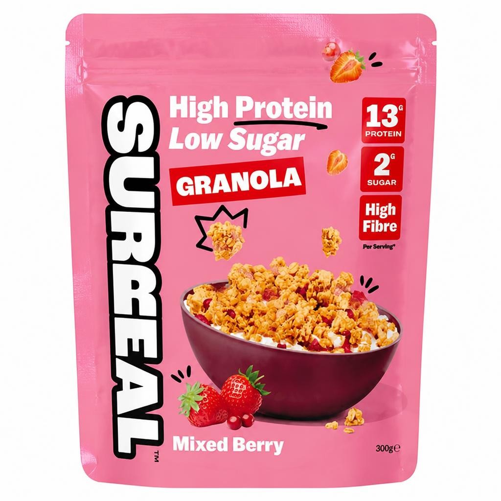 Surreal 300g Mixed Berry High Protein Low Sugar Granola