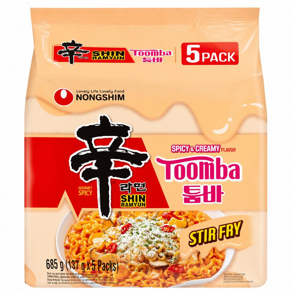 Nongshim 137g x 5 Spicy & Creamy Flavor Shin Ramyun Toomba Noodles