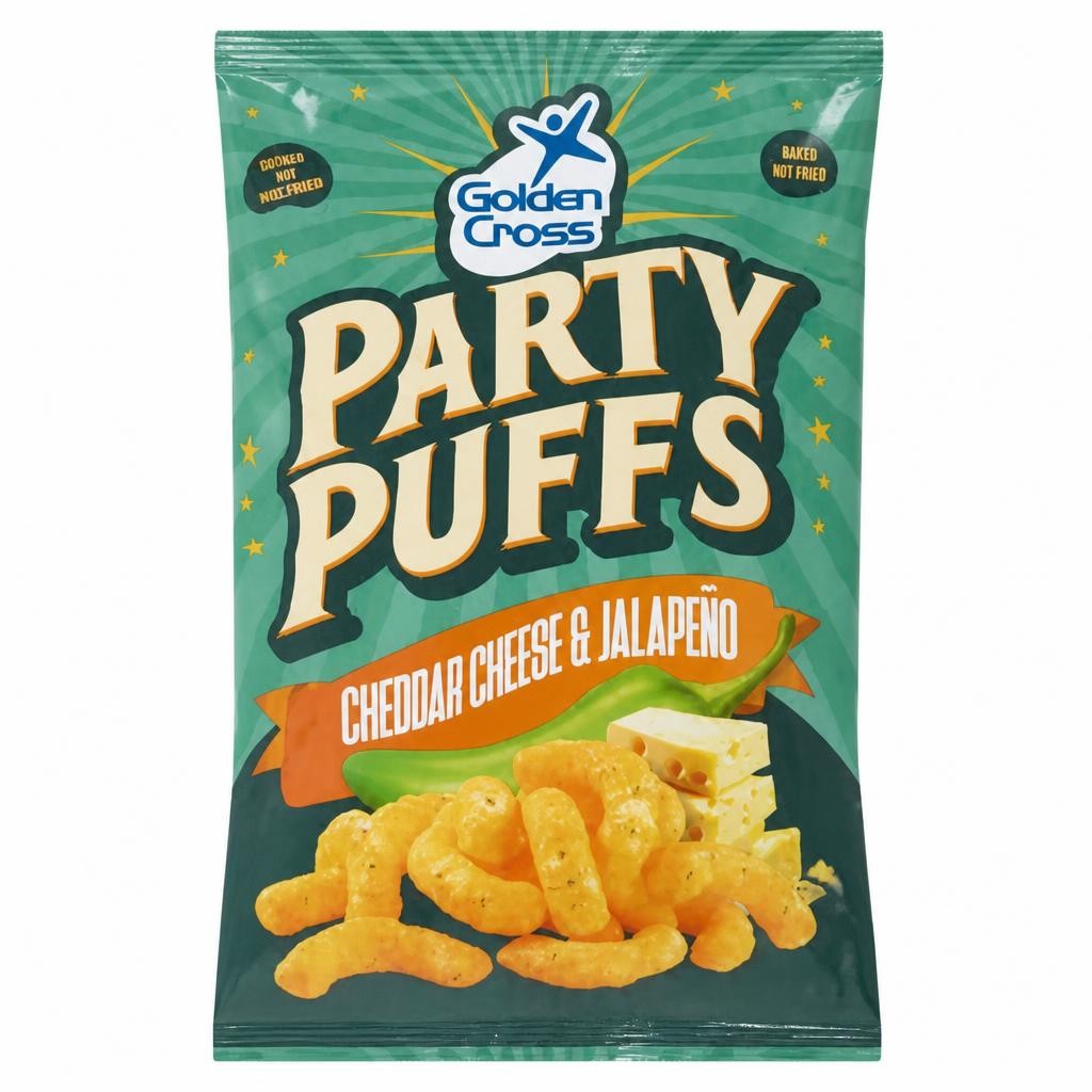 Golden Cross Cheddar Cheese & Jalapeño Party Puffs 125g