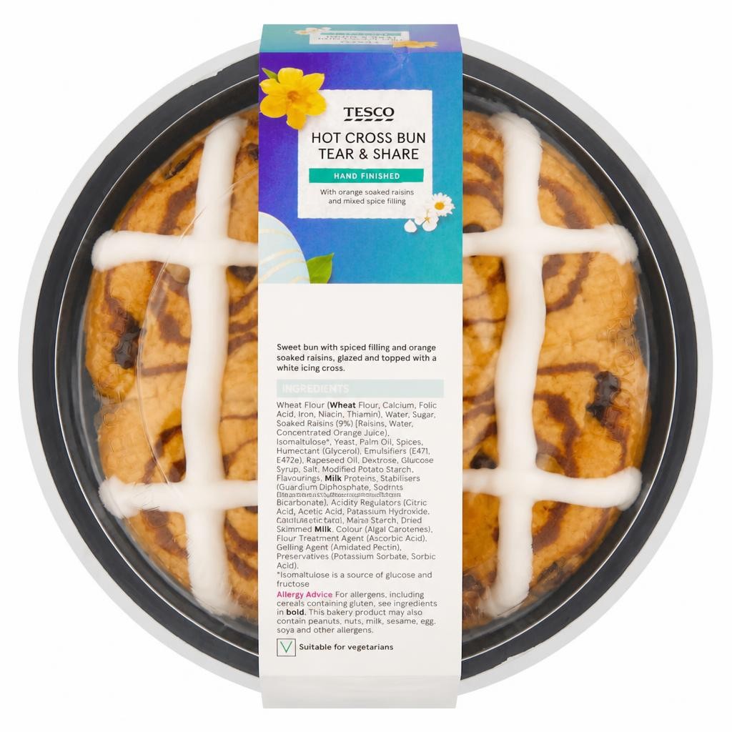 Tesco Hot Cross Bun Tear & Share