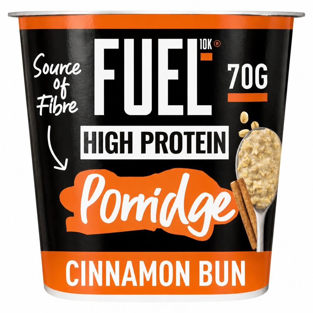 Fuel10k High Protein Cinnamon Bun Porridge Oat Cereal Pot 70g