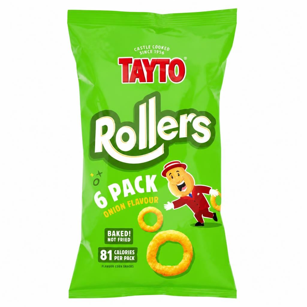 Tayto Rollers Onion Flavour Corn Snacks 6 x 16g