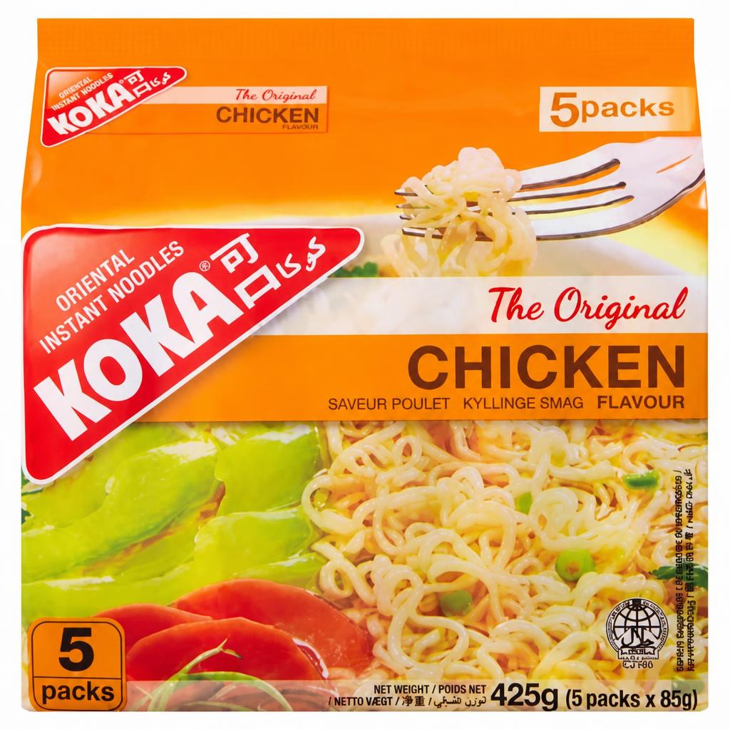 Koka The Original Chicken Flavour Oriental Instant Noodles 5 x 85g (425g)