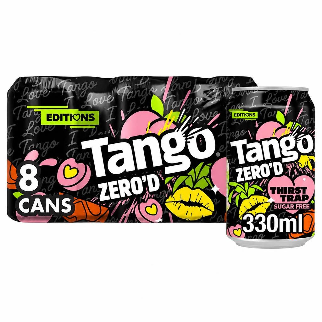 Tango Zero'd Thirst Trap Peach, Pineapple and Orange Sugar Free 8 x 330ml Cans