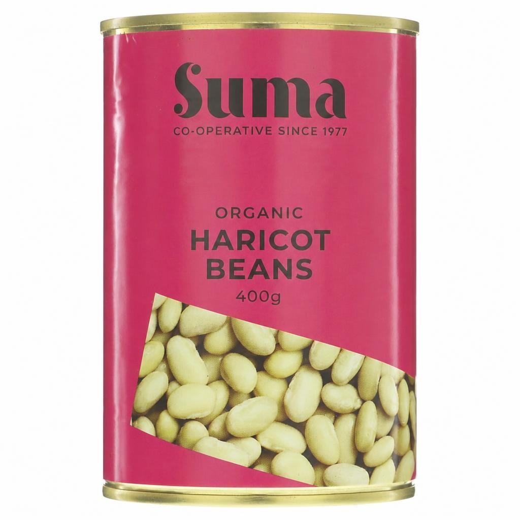 Suma Organic - Haricot Beans - Organic - 12 x 400g - 12 Pack