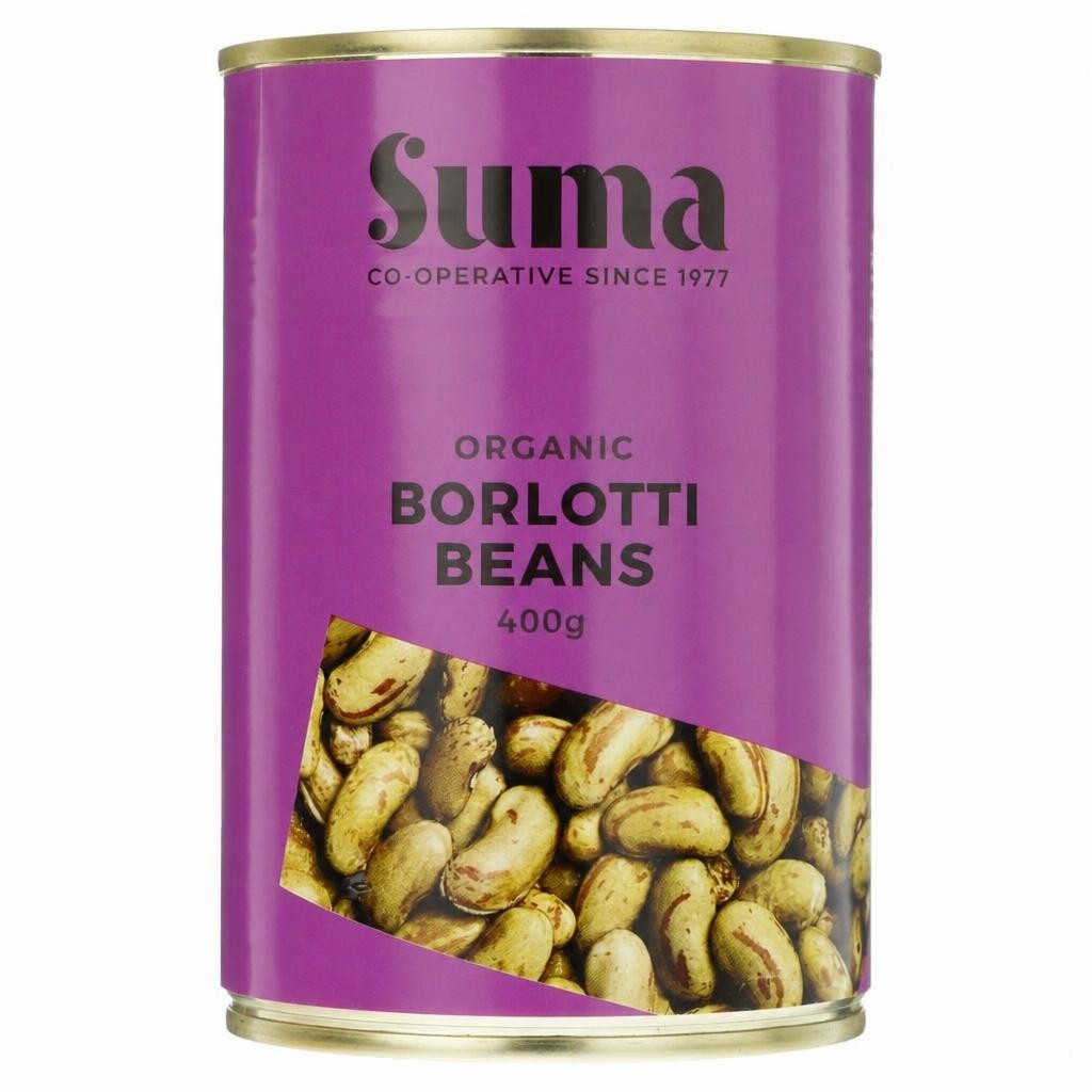 Suma Organic - Borlotti Beans - Organic - 12 x 400g - 12 Pack
