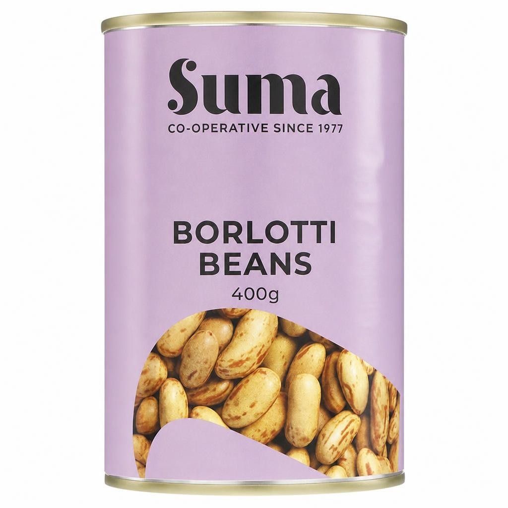Suma - Borlotti Beans - 12 x 400g - 12 Pack