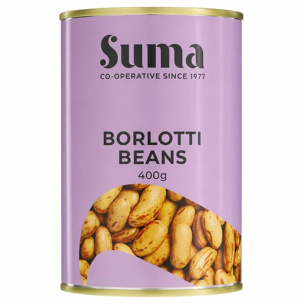 Suma - Borlotti Beans - 12 x 400g - 12 Pack