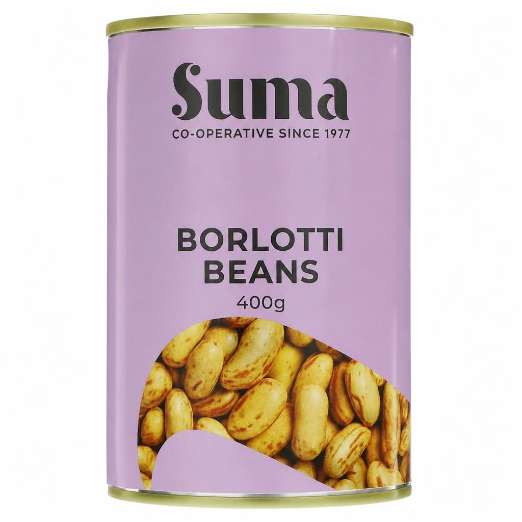 Suma - Borlotti Beans - 12 x 400g - 12 Pack