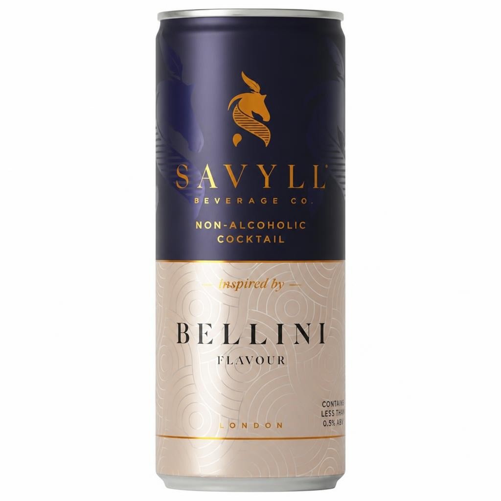 Savyll Beverage Co. 250ml Alcohol Free Bellini Flavour Cocktail Can