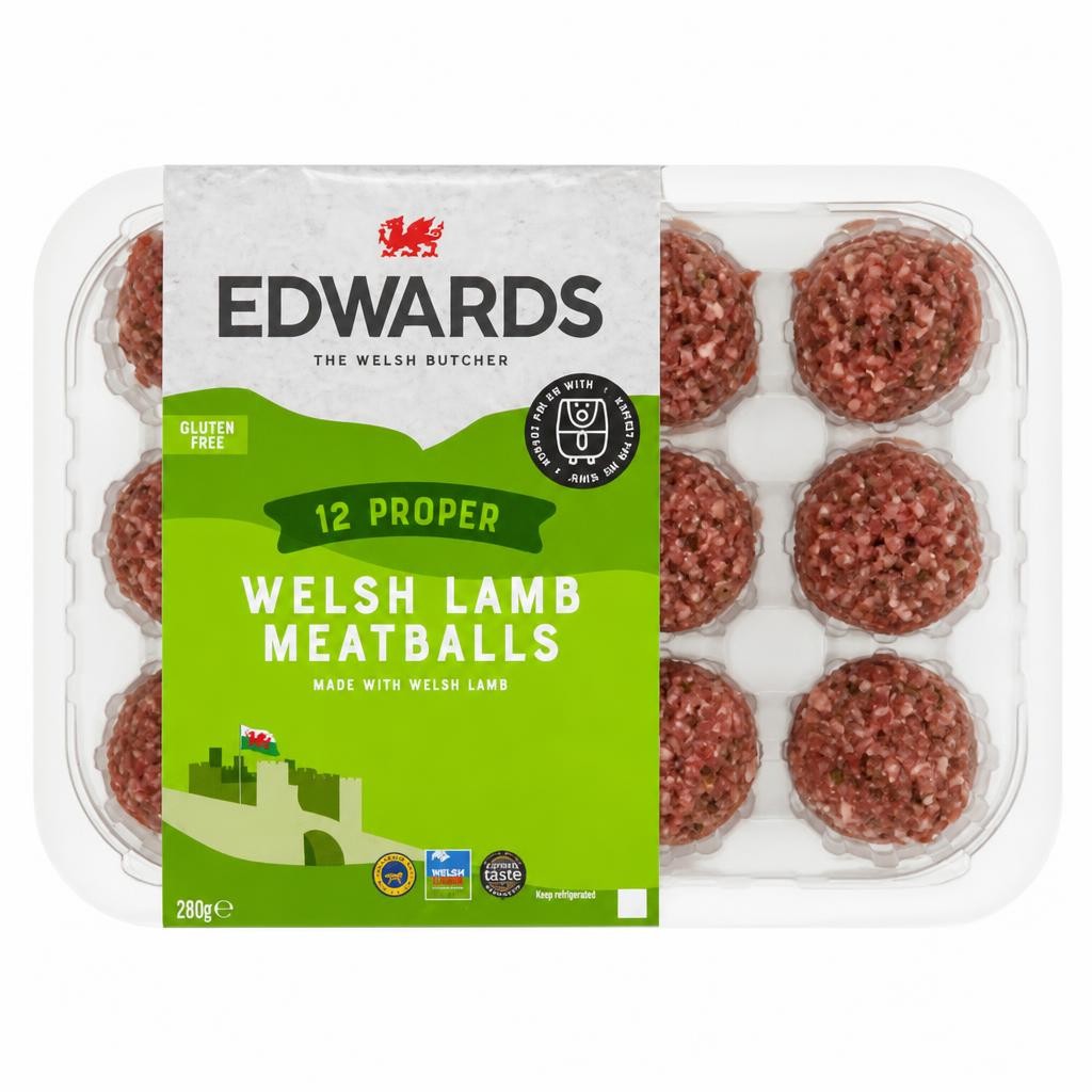 Edwards 12 Proper Welsh Lamb Meatballs 280g