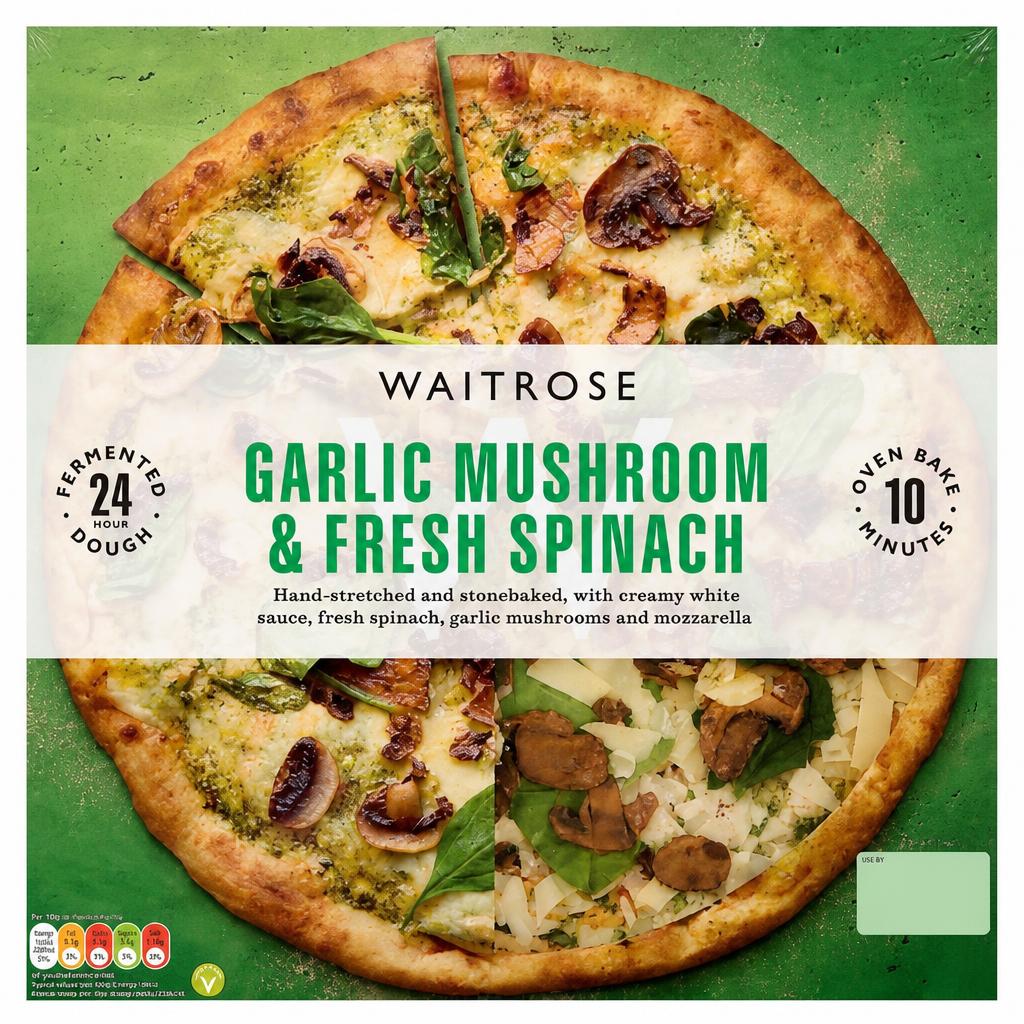 Waitrose Stonebaked Garlic Mushroom & Spinach Pizza