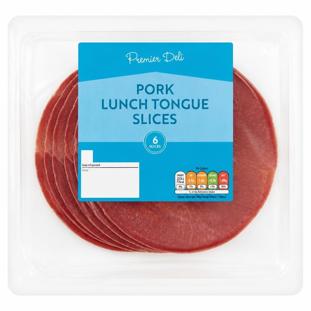 Premier Deli 6 x Pork Lunch Tongue Slices 120g
